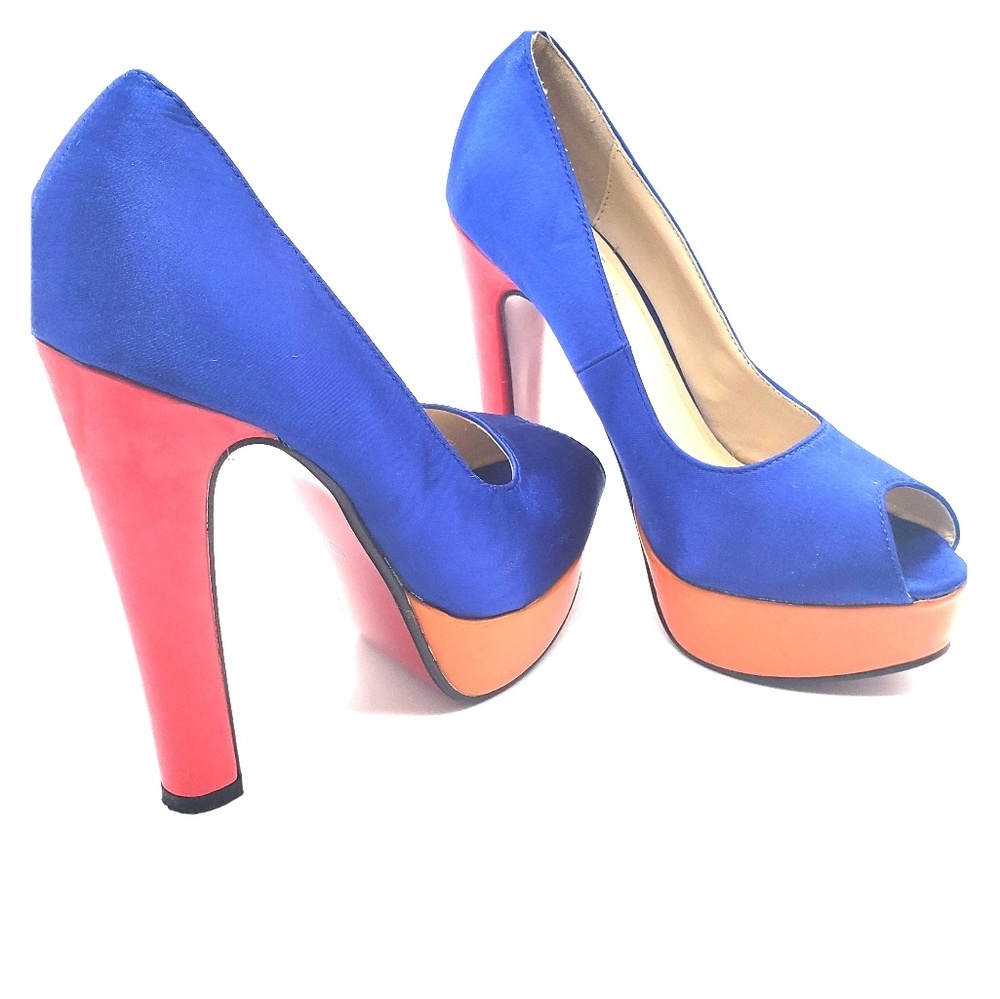 Fun multi-color red bottom stilettos